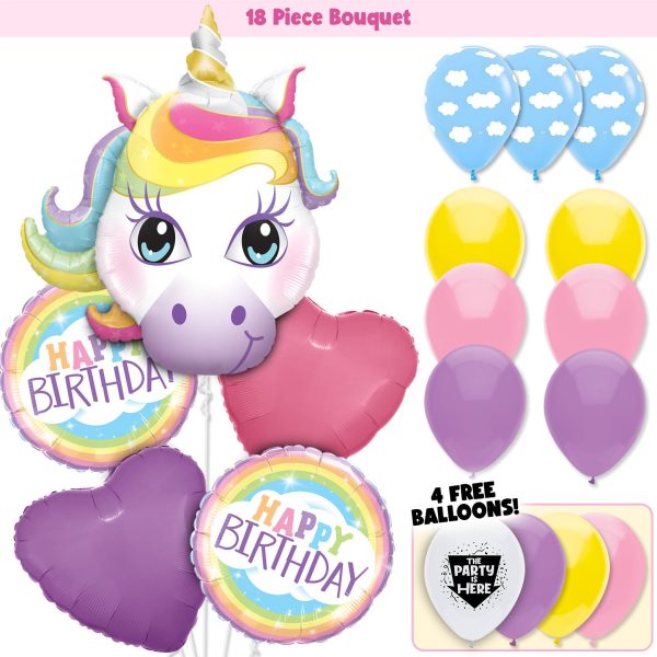 Unicorn in the Clouds Birthday Balloon Bouquet For Discount