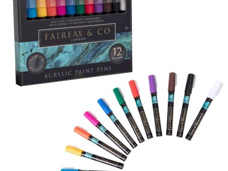 FairFax & Co Deluxe Acrylic Paint Pen Set - 12 Pens Online now