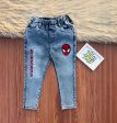 Swing into Style! Boys  Spiderman Embroidered Jeans with Comfy Elastic Waist Hot on Sale