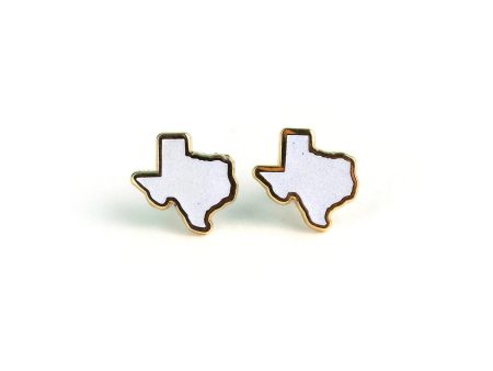 Texas Glitter White Earrings Hot on Sale