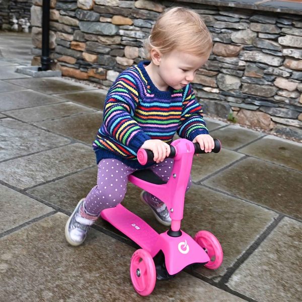 Evo 3 in 1 Cruiser Toddler Ride On & Scooter - Pink For Discount