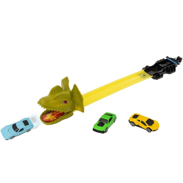 Teamsterz Speed City Dino Attack Racing Track Toy with 3 Cars Online now