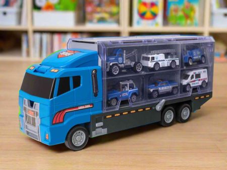 Teamsterz Police Service Transporter Toy Truck Playset Online Sale