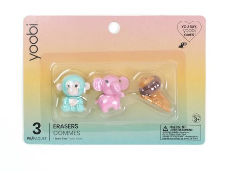 Yoobi Eraser 3D Multicolor Zoo Bright Cheap