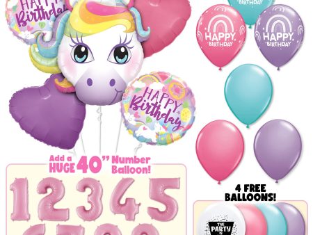 Unicorn Boho Birthday Balloon Bouquet Online