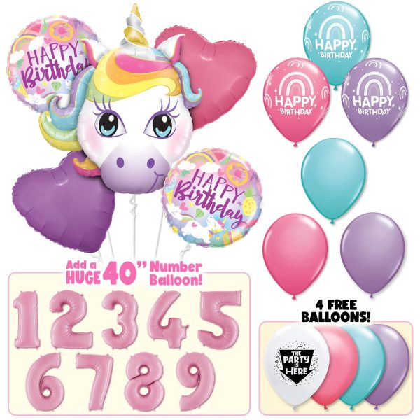 Unicorn Boho Birthday Balloon Bouquet Online