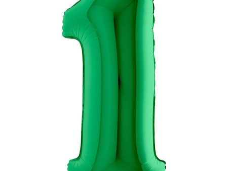 40 inch Number 1 - Green Balloon For Cheap