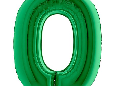 40 inch Number 0 - Green Balloon Cheap