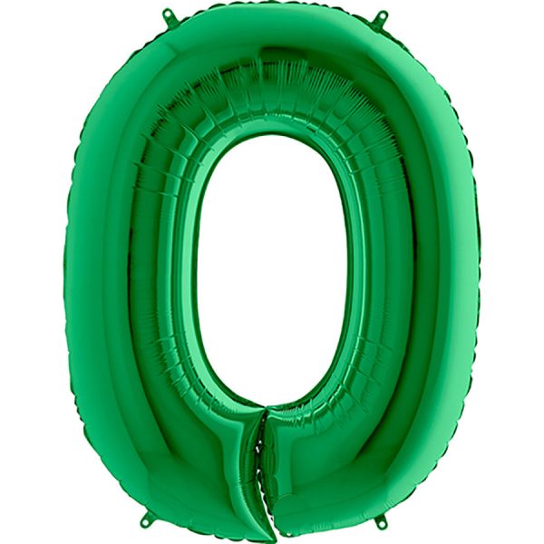 40 inch Number 0 - Green Balloon Cheap