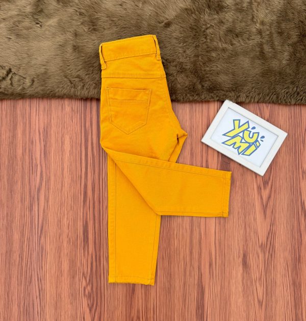 All-Day Comfort: Boys  Mustard Stretch Cotton Twill Discount