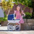 Bella Rosa Windsor Dolls Carriage Pram - Navy & White For Discount