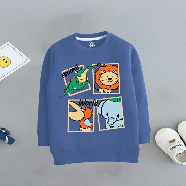 Wild Whimsies: Kids Sweatshirt with Adorable Animal Prints Supply