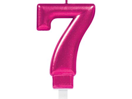 Sparkling Celebration Pink Number 7 Candle Discount