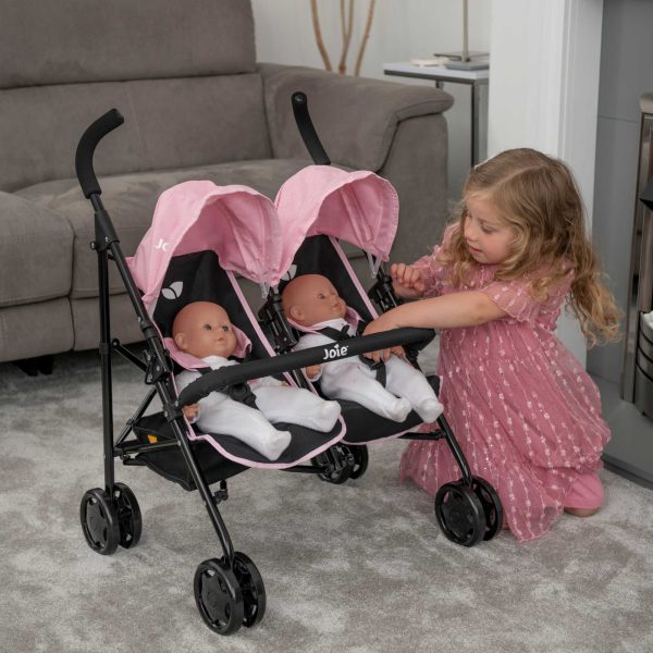 Joie Aire Twin Dolls Stroller - Pink & Black Discount