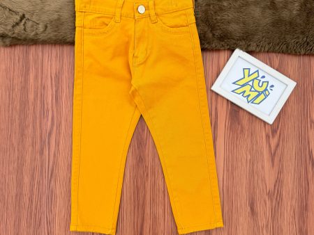 All-Day Comfort: Boys  Mustard Stretch Cotton Twill Discount