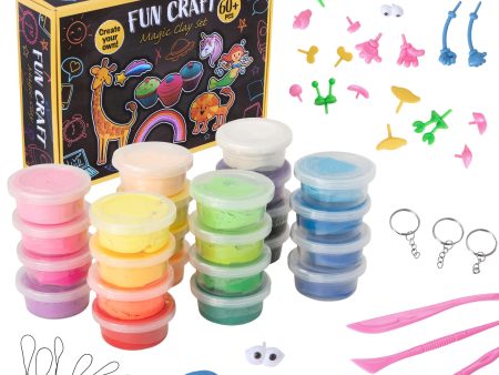 Fun Craft Magic Modelling Clay Kit - 60+ Pieces For Sale