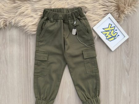 Stylish Cotton Green Cargo Trousers for Girls and Boys Sale