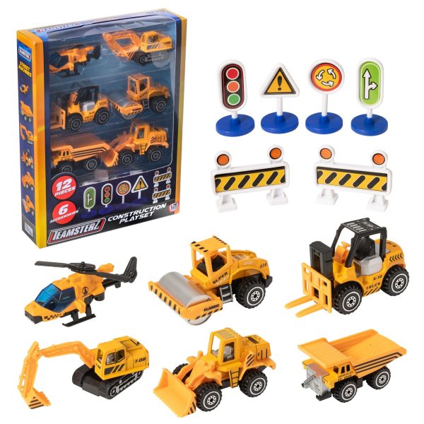 Teamsterz Street Machines Construction Playset | 12 Piece Construction Playset Online now