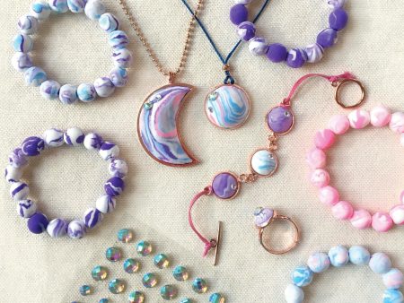 Wish*Craft Marble Moon Jewelry Fashion