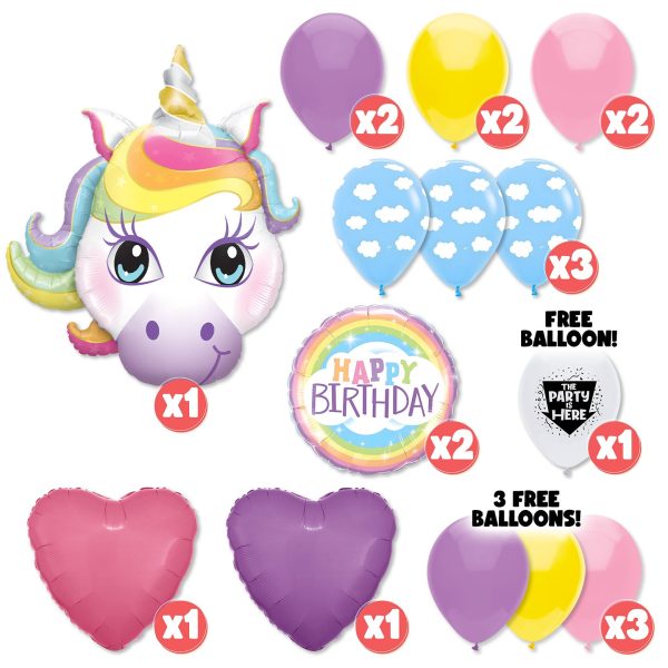 Unicorn in the Clouds Birthday Balloon Bouquet For Discount