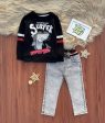 Trendy Boys  Outfit Pair: Surfer Theme Sweatshirt with Jeans Online Hot Sale