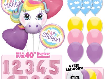 Unicorn in the Clouds Birthday Balloon Bouquet For Discount