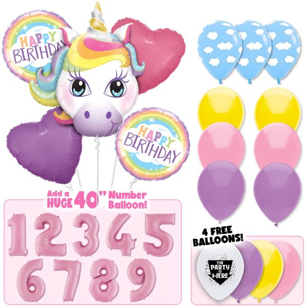 Unicorn in the Clouds Birthday Balloon Bouquet For Discount