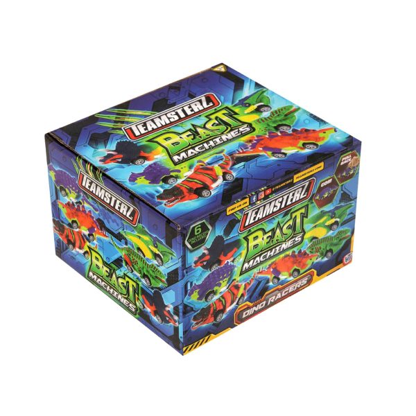 Teamsterz Beast Machine Pull-Back Dino Racers - 6 Cars Included on Sale