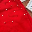 Versatile Red Top with White Pearls for Girls on Sale