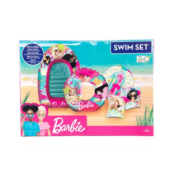 Barbie Swim Pack - Swim Ring, Armbands, Beach Ball & Boat For Sale