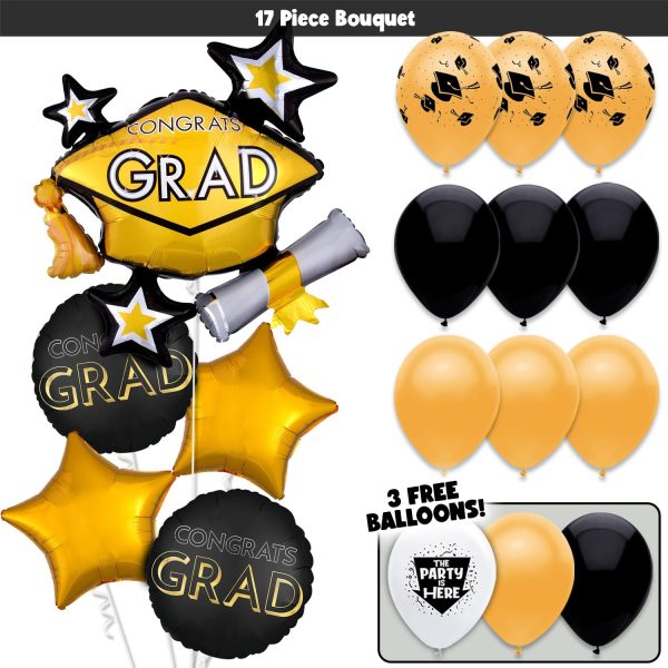 2024 Goin  for the Gold Grad! Graduation Balloons Bouquet Kit Fashion