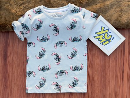 Stitch Squad Goals! Cute All over Lilo & Stitch T-Shirt in Soft Fabric Hot on Sale