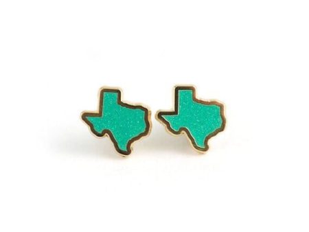 Texas Teal Glitter Earrings Sale