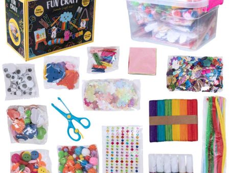 Jumbo Arts and Crafts Supplies Kit with Storage Box - 400+ Pieces For Sale