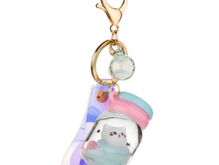 Slimey Cat Liquid Effect Sensory Keychain Fashion