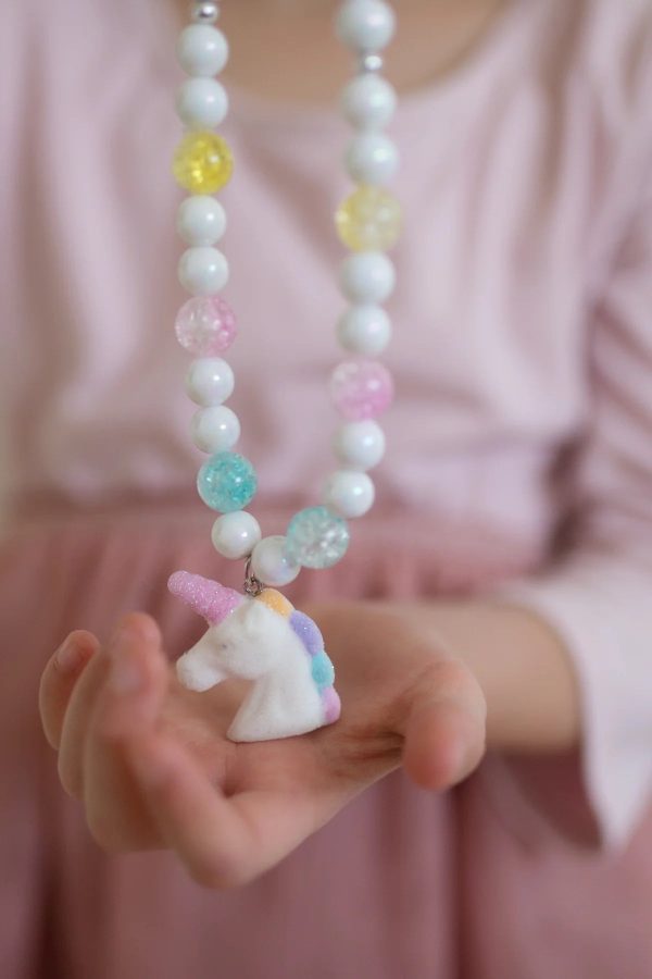 White Unicorn Necklace & Bracelet Set Online Sale