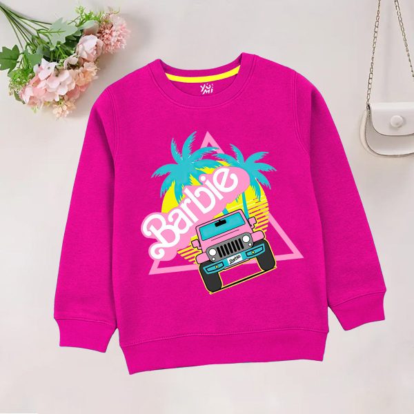 The Perfect Ride: Pink Barbie Jeep Sweatshirt for Girls Discount