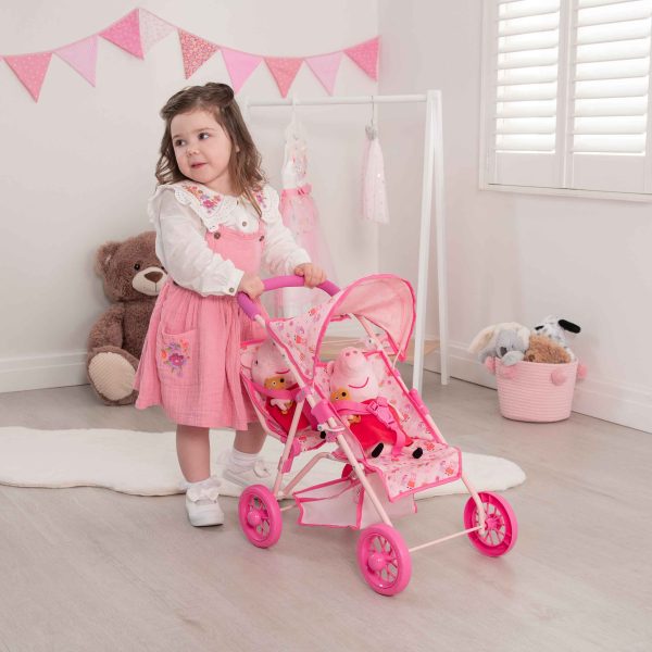 Peppa Pig Tandem Twin Doll Stroller Fashion