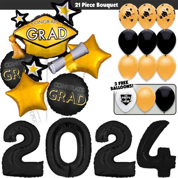 2024 Goin  for the Gold Grad! Graduation Balloons Bouquet Kit Fashion