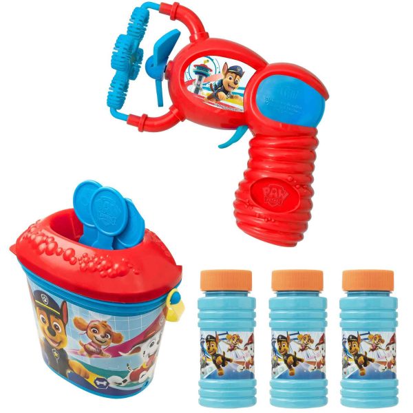 Paw Patrol Bubble Bundle Includes Bubble Gun, Bubble Wands & Solution For Discount