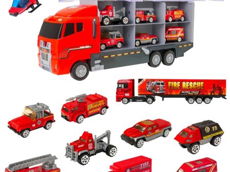 Teamsterz Fire Service Transporter Toy Truck Playset For Discount