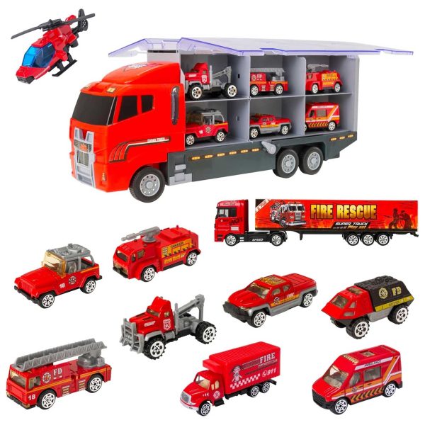 Teamsterz Fire Service Transporter Toy Truck Playset For Discount