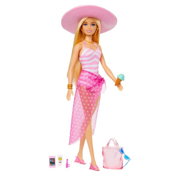 Barbie Doll with Swimsuit and Beach Themed Accessories For Cheap