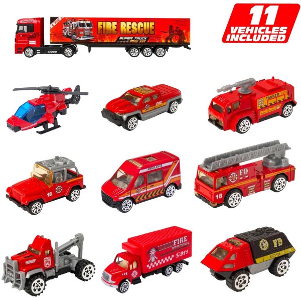 Teamsterz Fire Service Transporter Toy Truck Playset For Discount