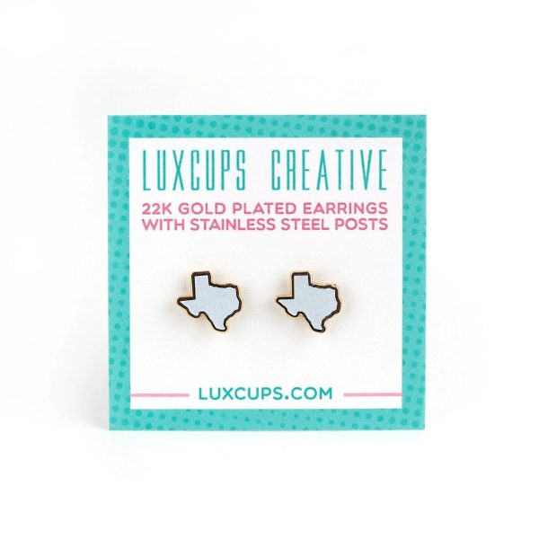 Texas Glitter White Earrings Hot on Sale