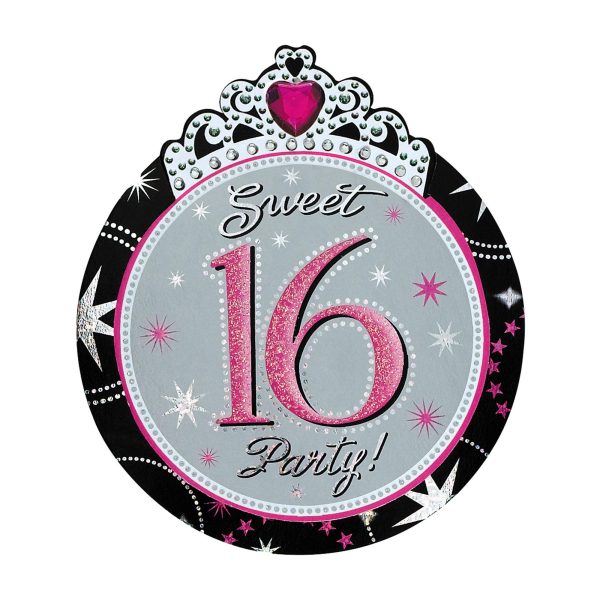 Sweet 16 Sparkle Jumbo Invitations 8pcs Online Sale