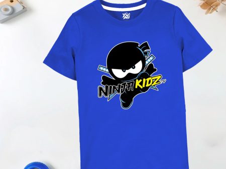 Unleash Your Inner Ninja! Kids Royal Blue Ninja T-Shirt (Soft & Summery) Discount