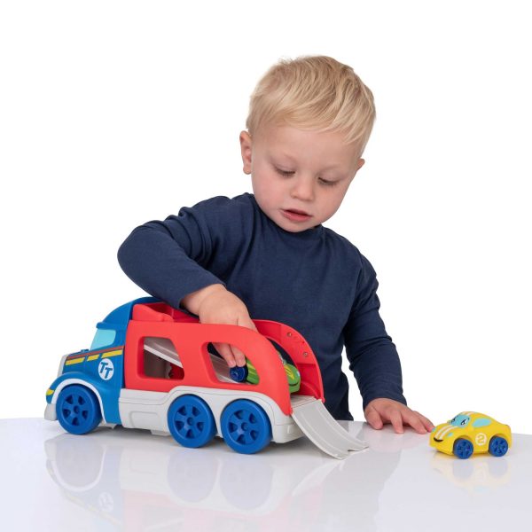 Tiny Teamsterz Car Transporter Playset | Includes 2 Soft Touch Cars For Discount