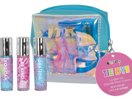 Tie Dye 3 Mini Lip Glosses In Pouch For Sale