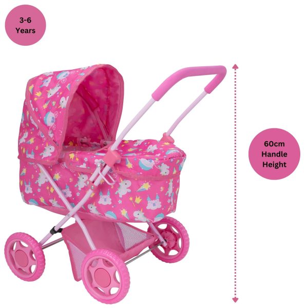 Baby Chic Junior Sweetie Dolls Pram with Unicorn Pattern For Discount